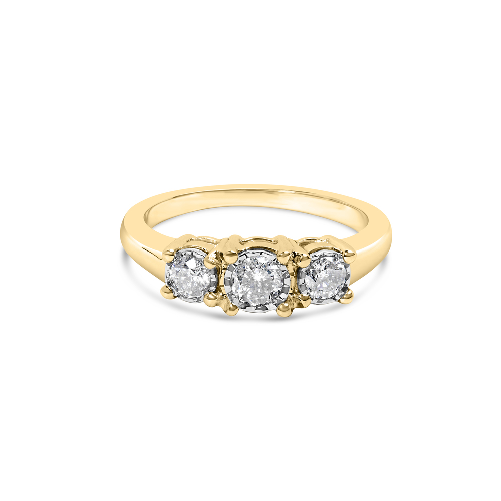 10K Yellow Gold 1/2 Cttw Miracle Set Round